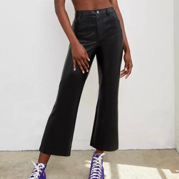 Aritzia Sunday Best Gabby Vegan Leather Pants‎ Black Size 2 - Picture 1 of 7